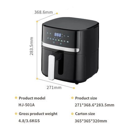 Freidora de Aire 5,5 L Multifunción con Pantalla Táctil LED